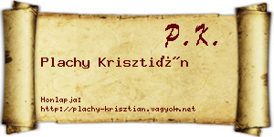 Plachy Krisztián névjegykártya