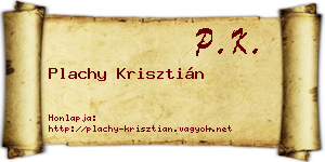 Plachy Krisztián névjegykártya
